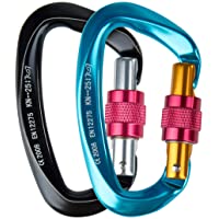 Los mejores  - Tompig 2pcs Mosquetones de Escalada- [25KN] Gancho Mosquetón de Trabajo Pesado con Tapón de Rosca- Certificado CE- Hecho…